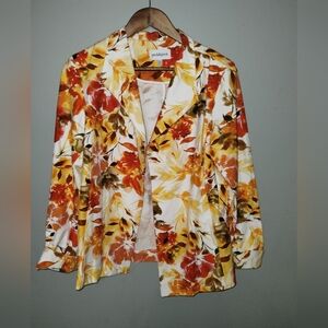 Peck And Peck Floral Sunburst Blazer Size Large